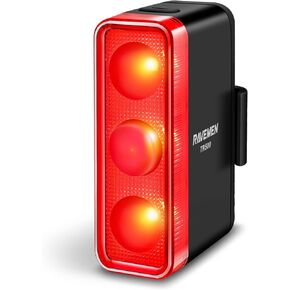 RAVEMEN TR500 500 Lumens Bike Tail Light for Daytime Night Riding, Brake Sensing Bike Rear Light with Side Visibility, 6 Light Modes, USB C Rechargeable Fit Round/Aero Seat Posts