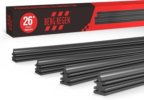 شفرات ممسحة الزجاج الأمامي من السيليكون مقاس 26 بوصة، 4 عبوات قابلة للتعديل، عبوات ممسحة عالمية قابلة للتعديل لاستبدال تيسلا تويوتا هيونداي هوندا + المزيد من السيارات in Kuwait