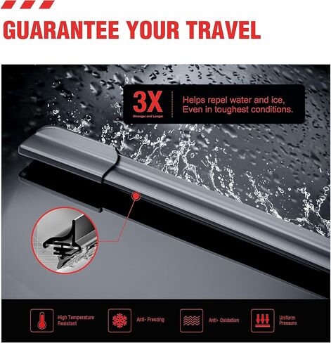 شفرات ممسحة الزجاج الأمامي من السيليكون مقاس 26 بوصة، 4 عبوات قابلة للتعديل، عبوات ممسحة عالمية قابلة للتعديل لاستبدال تيسلا تويوتا هيونداي هوندا + المزيد من السيارات in Kuwait