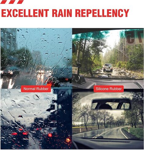شفرات ممسحة الزجاج الأمامي من السيليكون مقاس 26 بوصة، 4 عبوات قابلة للتعديل، عبوات ممسحة عالمية قابلة للتعديل لاستبدال تيسلا تويوتا هيونداي هوندا + المزيد من السيارات in Kuwait