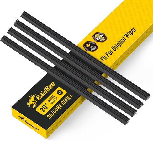4PC Silicone Wiper Blade Refill,Adjustable Universal Replacement Wiper Blade Refill Replacement for Tesla,Toyota,Hyundai,Honda Front & Rear Windshield Wiper Baldes (20") in Kuwait