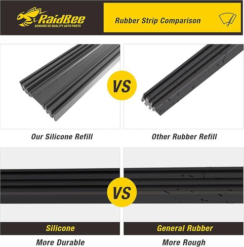 4PC Silicone Wiper Blade Refill,Adjustable Universal Replacement Wiper Blade Refill Replacement for Tesla,Toyota,Hyundai,Honda Front & Rear Windshield Wiper Baldes (20") in Kuwait