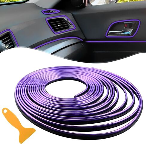 Car Interior Trim Strips - 16.4ft/5M Universal Blue Car Decor Car Gap Fillers Automobile Molding Line Decorative Accessories DIY Flexible Strip Garnish Accessory with Installing Tool in Kuwait