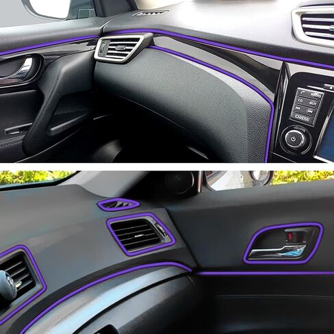 Car Interior Trim Strips - 16.4ft/5M Universal Blue Car Decor Car Gap Fillers Automobile Molding Line Decorative Accessories DIY Flexible Strip Garnish Accessory with Installing Tool in Kuwait