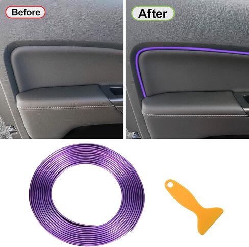 Car Interior Trim Strips - 16.4ft/5M Universal Blue Car Decor Car Gap Fillers Automobile Molding Line Decorative Accessories DIY Flexible Strip Garnish Accessory with Installing Tool in Kuwait