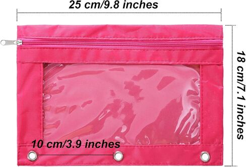 Boao 24 Pcs Pencil Pouch for 3 Rings Binder Pencil Bags Bulk with Zipper Colorful Pencil Case Stationery Bag with Clear Window for Office Supplies in Saudi Arabia