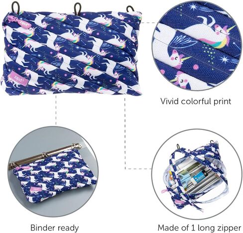 ZIPIT Camo Pencil Case for Boys | 3-Ring Binder Pencil Pouch | Large Capacity Pencil Pouch for School (Camo Green) in Kuwait