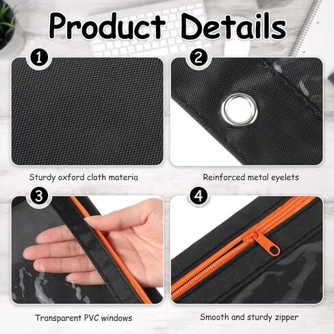 Leinuosen 64 Pack Pencil Pouches Bulk 3 Ring Binder Pencil Case with Clear Window and Zipper, Pencil Pouch Bags for Classroom Back to School Offices Supplies(Black Colorful) in Saudi Arabia