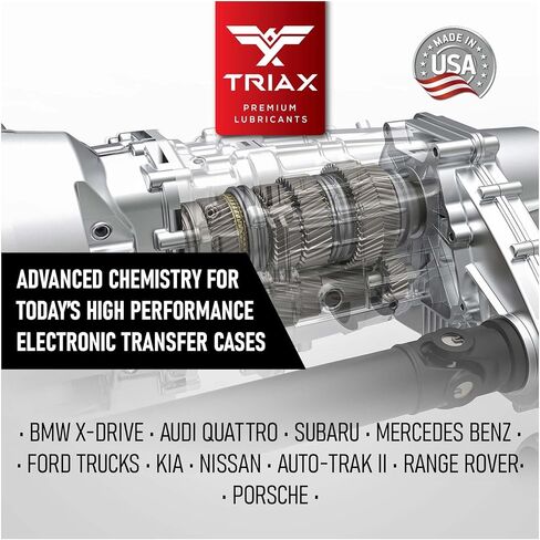 حافظة نقل احترافية من TRIAX DTF-1 سائل صناعي بالكامل، تعبئة مدى الحياة، جميع المواسم حتى -60 فهرنهايت، متوافقة مع BMW Xdrive، Audi/VW Quattro، Range Rover، Ford، Porsche والعديد من AWD (1 كوارت) in Saudi Arabia