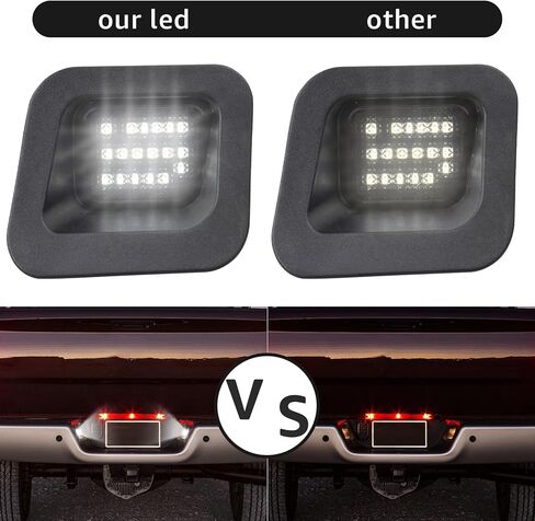 ضوء علامة لوحة ترخيص LED كامل مطور متوافق مع شاحنة بيك اب 2003-2018 دودج رام 1500 2500 3500، عدسة دخان، 6000 ك أبيض، استبدال مجموعة مصابيح العلامة قطعتين in Kuwait