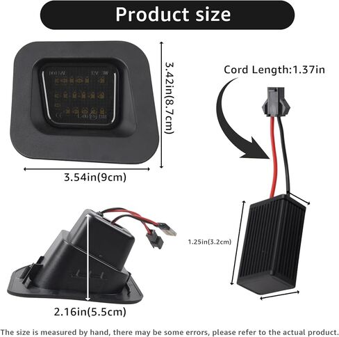ضوء علامة لوحة ترخيص LED كامل مطور متوافق مع شاحنة بيك اب 2003-2018 دودج رام 1500 2500 3500، عدسة دخان، 6000 ك أبيض، استبدال مجموعة مصابيح العلامة قطعتين in Kuwait