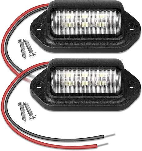 EEEKit 2 حزم 6 SMD LED 12V أضواء مصباح لوحة ترخيص المقطورة، مقاومة للماء لوحة ترخيص خطوة مجاملة ضوء العلامة لشاحنة SUV مقطورة فان RV القوارب in Saudi Arabia