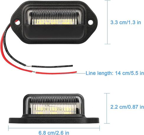 EEEKit 2 حزم 6 SMD LED 12V أضواء مصباح لوحة ترخيص المقطورة، مقاومة للماء لوحة ترخيص خطوة مجاملة ضوء العلامة لشاحنة SUV مقطورة فان RV القوارب in Saudi Arabia