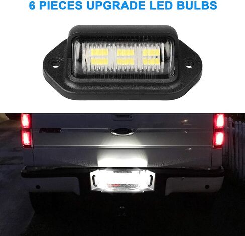 EEEKit 2 حزم 6 SMD LED 12V أضواء مصباح لوحة ترخيص المقطورة، مقاومة للماء لوحة ترخيص خطوة مجاملة ضوء العلامة لشاحنة SUV مقطورة فان RV القوارب in Saudi Arabia