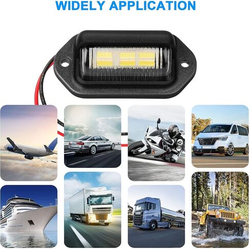 EEEKit 2 حزم 6 SMD LED 12V أضواء مصباح لوحة ترخيص المقطورة، مقاومة للماء لوحة ترخيص خطوة مجاملة ضوء العلامة لشاحنة SUV مقطورة فان RV القوارب in Saudi Arabia