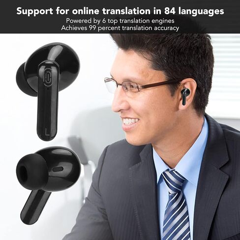 Y113 Language Translator Earbuds, Supports 144 Languages Online Offline Instant Voice Translator Device with APP for iOS for Android, Simultaneous Translation Bluetooth 5.1 in Saudi Arabia