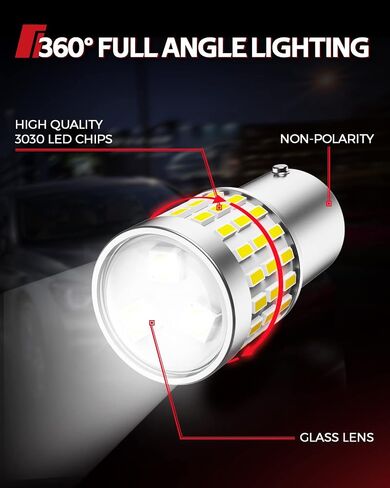 Torchbeam 1156 LED Bulb White Super Bright, 1141 1003 BA15S 7506 7507 P21W LED Bulbs with Projector Replacement for Reverse Backup Parking Tail Brake DRL Turn Signal Light, Pack of 2 in Saudi Arabia