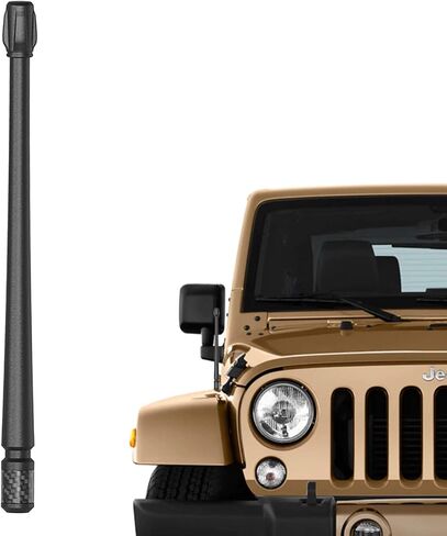 هوائي RYDONAIR متوافق مع 2007-2023 Jeep Wrangler JK JKU JL JLU Rubicon Sahara Gladiator، هوائي مطاطي مرن 9 بوصات مصمم لاستقبال FM/AM الأمثل in Kuwait