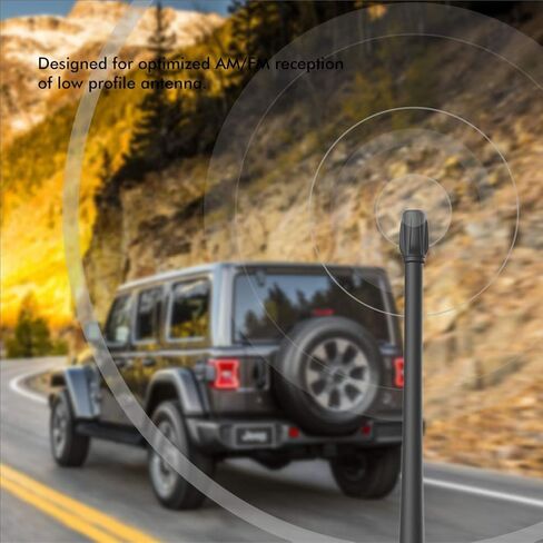 هوائي RYDONAIR متوافق مع 2007-2023 Jeep Wrangler JK JKU JL JLU Rubicon Sahara Gladiator، هوائي مطاطي مرن 9 بوصات مصمم لاستقبال FM/AM الأمثل in Kuwait