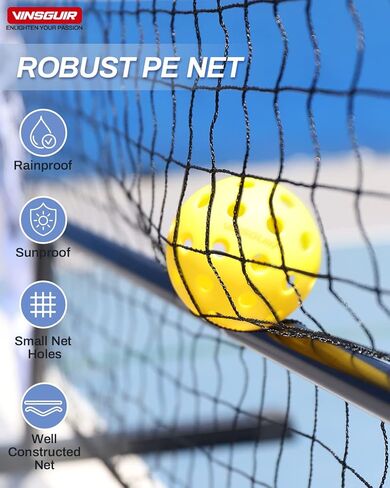 VINSGUIR Portable Pickleball Net, Pickleball Nets Designed for All Weather Conditions with Steady Metal Frame and Strong PE Net, Regulation Size Net with Carrying Bag in Kuwait