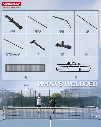 VINSGUIR Portable Pickleball Net, Pickleball Nets Designed for All Weather Conditions with Steady Metal Frame and Strong PE Net, Regulation Size Net with Carrying Bag in Kuwait