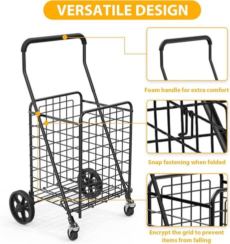 Handy Laundry Shopping Cart Liner, 14.7" X 13.2" X 20" Square Bottom, Fits Standard Shopping Cart, Cover and Adjustable Straps for Easy Secure Attachment, Made from Waterproof Material, Black in Kuwait