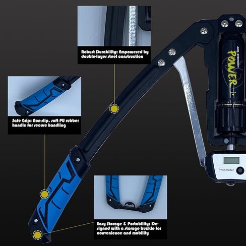 معدات تمرين ذراع توسيع الصدر، زر دوران هيدروليكي جديد 10 تروس قابل للتعديل 22-440 رطل، فولاذ كربوني سميك، مقبض مطاط ناعم من البولي يوريثان مقاوم للاهتراء وغير قابل للانزلاق in Kuwait