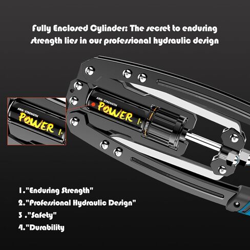 معدات تمرين ذراع توسيع الصدر، زر دوران هيدروليكي جديد 10 تروس قابل للتعديل 22-440 رطل، فولاذ كربوني سميك، مقبض مطاط ناعم من البولي يوريثان مقاوم للاهتراء وغير قابل للانزلاق in Kuwait