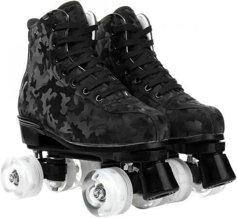 Risup Roller Skates للنساء والرجال، أحذية عالية الجودة من جلد البقر، زلاجات دوارة كلاسيكية بصف مزدوج، زلاجات دوارة بأربع عجلات للرجال والبنات للجنسين، عيد الميلاد in Kuwait