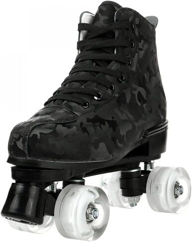 Risup Roller Skates للنساء والرجال، أحذية عالية الجودة من جلد البقر، زلاجات دوارة كلاسيكية بصف مزدوج، زلاجات دوارة بأربع عجلات للرجال والبنات للجنسين، عيد الميلاد in Kuwait