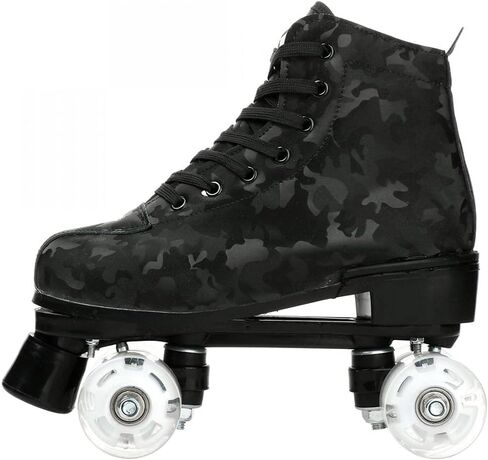 Risup Roller Skates للنساء والرجال، أحذية عالية الجودة من جلد البقر، زلاجات دوارة كلاسيكية بصف مزدوج، زلاجات دوارة بأربع عجلات للرجال والبنات للجنسين، عيد الميلاد in Kuwait