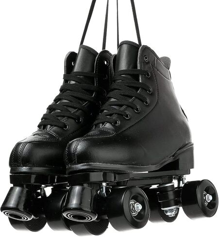 MAOWAO Roller Skates Women, Outdoor High Top PU Leather Women Roller Skates, Adjustable Indoor Double Row Skates for Beginner Adults Girls Men with Carry Bag in Saudi Arabia