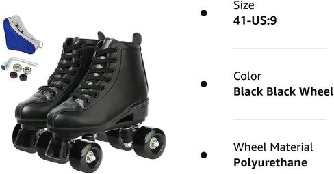 MAOWAO Roller Skates Women, Outdoor High Top PU Leather Women Roller Skates, Adjustable Indoor Double Row Skates for Beginner Adults Girls Men with Carry Bag in Saudi Arabia