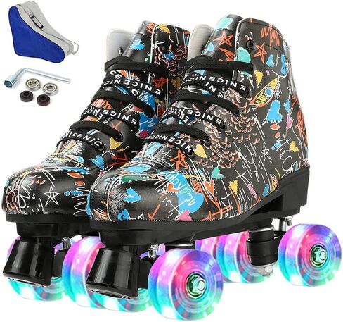 Unisex Indoor and Outdoor Roller Skates Classic High-top for Adult Skating Four-Wheel Roller Skates in Saudi Arabia