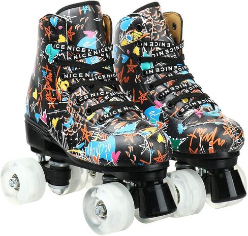 Unisex Indoor and Outdoor Roller Skates Classic High-top for Adult Skating Four-Wheel Roller Skates in Saudi Arabia