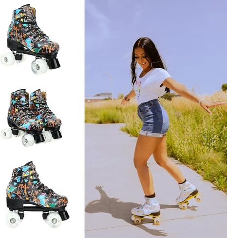 Unisex Indoor and Outdoor Roller Skates Classic High-top for Adult Skating Four-Wheel Roller Skates in Saudi Arabia