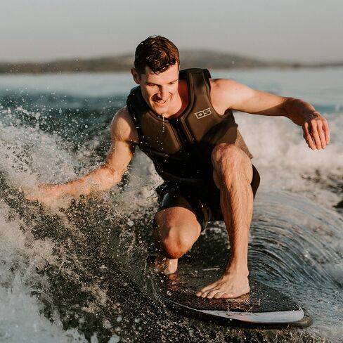 Driftsun Fifty50 Wakesurf Board - لوح تزلج على الماء بنمط مقشود من ألياف الكربون بطول 4 أقدام و9 بوصات، ويتضمن زعانف in Kuwait