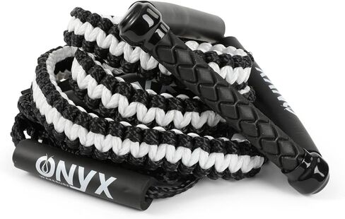 25ft Premium Braided Wake Surf Rope with 10" EVA Handle - 6 Adjustable Sections - Floating Watersport Ropes for Wake Surfing in Saudi Arabia