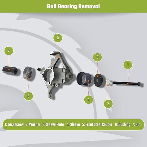 SAWSAVVY Wheel Bearing Press Kit for Front Wheel Drive Bearing Removal & Installation, 24pc Wheel Bearing Puller Tool Set with Sliding Screws Universal Bushings Sleeves Storage Case in Kuwait