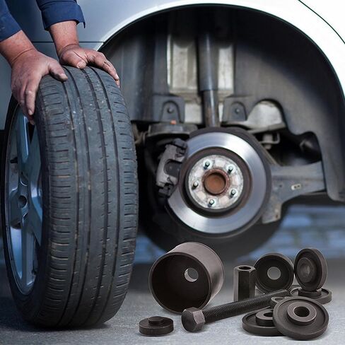 SAWSAVVY Wheel Bearing Press Kit for Front Wheel Drive Bearing Removal & Installation, 24pc Wheel Bearing Puller Tool Set with Sliding Screws Universal Bushings Sleeves Storage Case in Kuwait