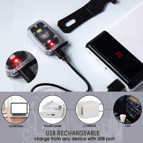 أضواء LED للجري الآمنة للعدائين، مصباح خلفي للدراجة قابل لإعادة الشحن عبر USB، مشبك على أضواء الجري القوية مع 5 أوضاع إضاءة وامضة للمشي وأضواء الكلب ليلاً وركوب الدراجات والمشي لمسافات طويلة للأطفال والحيوانات الأليفة in Kuwait