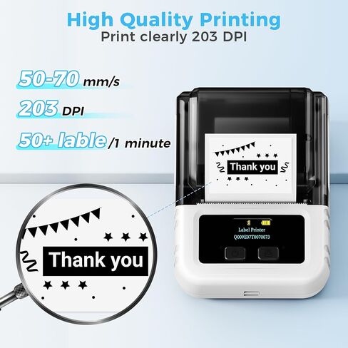 Phomemo M120 Label Maker- Barcode Printer Bluetooth Thermal Label Machine 2 Inch 50mm for Retail, QR Code, Small Business, Compatible with Android, iOS & PC, Black in Saudi Arabia