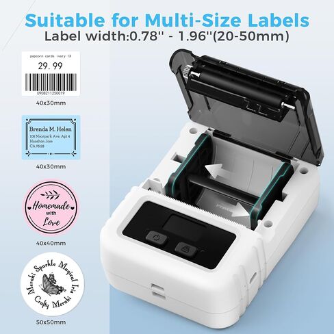 Phomemo M120 Label Maker- Barcode Printer Bluetooth Thermal Label Machine 2 Inch 50mm for Retail, QR Code, Small Business, Compatible with Android, iOS & PC, Black in Saudi Arabia