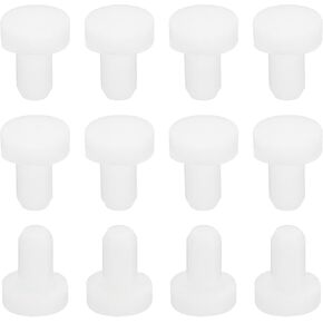 MECCANIXITY Silicone Rubber Solid Plug Soft Flexible Stoppers for 7.5-8mm Hole White 12 Pieces