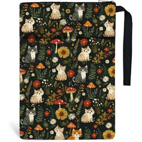 1pc Floral Pattern Book Covers 13.4x9.45 inches Polyester Book Sleeve Book Protectors with Zipper and Front Pocket for Students Teachers and Book Lovers