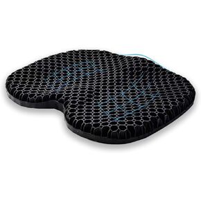 Car Seat Cushion, Ergonomic Design Gel Seat Cushion, Breathable Cool Suitable as Office Chair Cushion, Sciatica & Back Pain Relief, Comfort for Car Driver (Black)