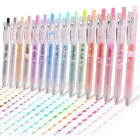16Pcs Glitter Gel Pens,Metallic Assorted Colors Pens,Ballpoint Pens 0.7mm, Retractable Glitter Pens for Adults Kids, sparkle gel pens glitter for Coloring,Japanese Stationery