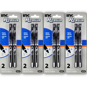 R-2 Roller Ball Pen, 0.7 mm Black Ink (8 pens included) 4 Piece