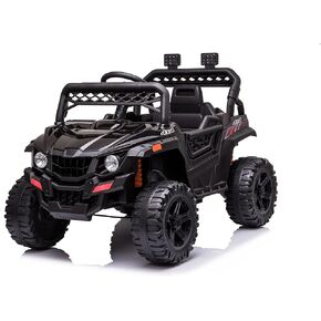 12V Kids Ride On Car Truck Electric Vehicle for Toddlers Battery Powered Car Toy with Remote Control, Spring Suspension, LED Lights, and Music, Pink