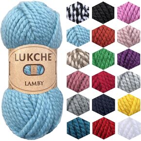 Wool and Acrylic Yarn 25% Wool - 75% Acrylic - 3,52 Oz - 65,6 Yds, Easy Thick and Fast Yarn, Soft and Super Bulky Weight #6 for Knitting, Crocheting and Crafting 3 Pack (Pink)